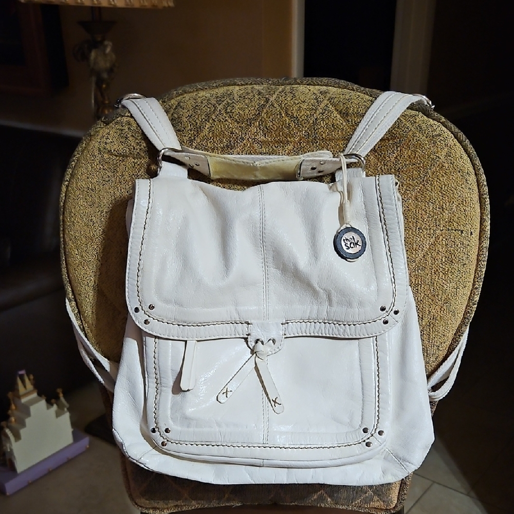 The Sak White Leather Backpack